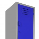 Locker metálico dual grande - 4 puertas azul